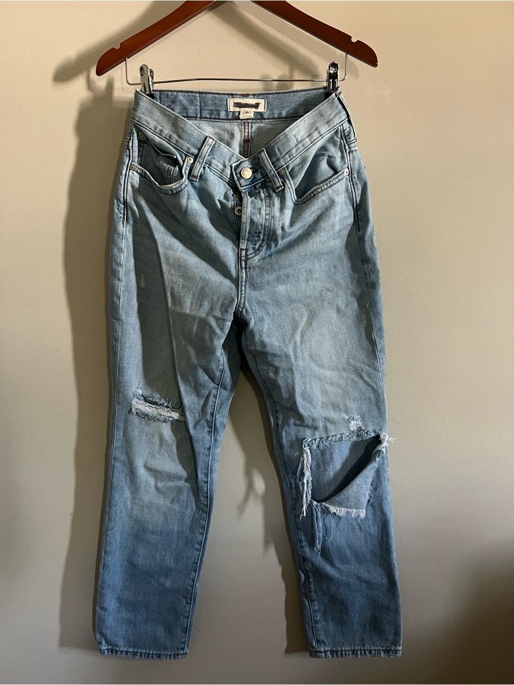 Madewell Light Blue Distressed Boyfriend Jeans